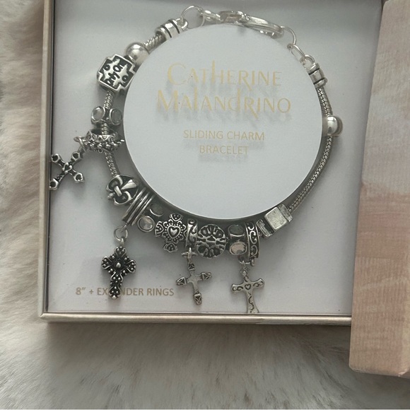 Sliding Charm Bracelet Cross Charms